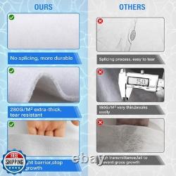 TIXANF 24FT White Pool Liner Pad, Seamless Above Ground Pool Liner, Pre-Cut He
