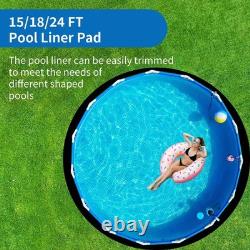 Tacsal 24' Round Pool Liner Pad for Above Ground Swimming Pools, Geotextile