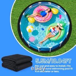 TezhiIe 350g/M² Thicker Round Pool Liner Mat, Above Ground Pool Pad, 18.04ft