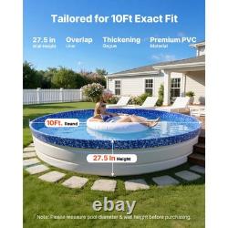 Uimoso 10ft Round Pool Liner Overlap 27.5in Wall Durable Vinyl Material