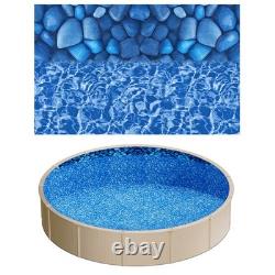 Uimoso 18ft Round Pool Liner Overlap 52in Wall Durable Vinyl Boulder Pattern