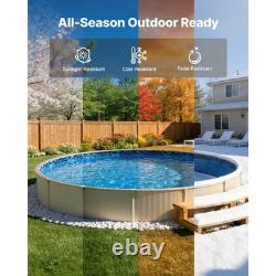 Uimoso 18ft Round Pool Liner Overlap 52in Wall Durable Vinyl Boulder Pattern