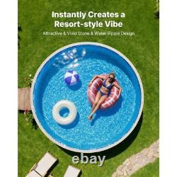 Uimoso 18ft Round Pool Liner Overlap 52in Wall Durable Vinyl Boulder Pattern