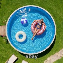 Uimoso 18ft Round Pool Liner Overlap 52in Wall Durable Vinyl Boulder Pattern