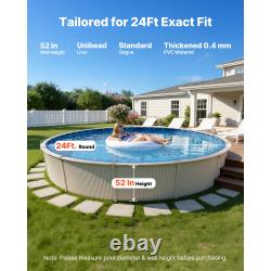 Uimoso 24ft 27ft Round Pool Liner UniBead 52 Wall Vinyl Boulder Swirl Design