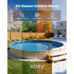 Uimoso 24ft 27ft Round Pool Liner UniBead 52 Wall Vinyl Boulder Swirl Design