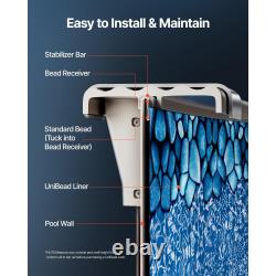 Uimoso 24ft 27ft Round Pool Liner UniBead 52 Wall Vinyl Boulder Swirl Design