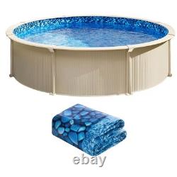 Uimoso 24ft Round Overlap Pool Liner for 54in Wall Height, Sturdy Design