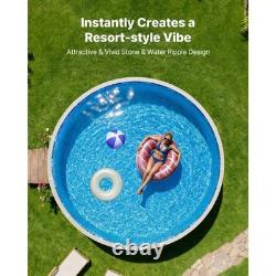 Uimoso 24ft Round Pool Liner UniBead 52in Wall Durable Vinyl Boulder Swirl