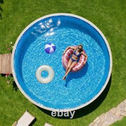 Uimoso 24ft Round Pool Liner UniBead 52in Wall Durable Vinyl Boulder Swirl