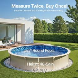 Uimoso 27ft Round Overlap Pool Liner, Fits 54in Wall, Sturdy and Long-Lasting