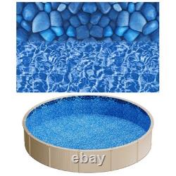 Uimoso 27ft Round Pool Liner UniBead 52in Wall Vinyl with Boulder Swirl Design Uimoso 27ft Round Pool Liner UniBead 52in Wall Vinyl with Boulder Swirl Design