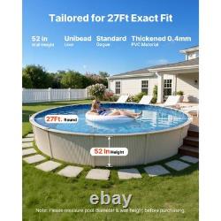 Uimoso 27ft Round Pool Liner UniBead 52in Wall Vinyl with Boulder Swirl Design