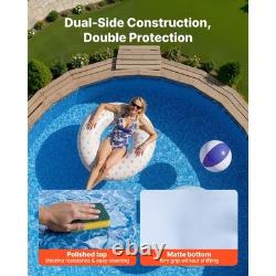 Uimoso 27ft Round Pool Liner UniBead 52in Wall Vinyl with Boulder Swirl Design