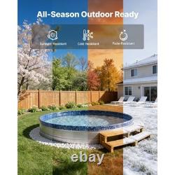 Uimoso 8ft Round Pool Liner Overlap 27.5in Wall Height Durable Vinyl Material