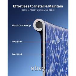 Uimoso 8ft Round Pool Liner Overlap 27.5in Wall Height Durable Vinyl Material