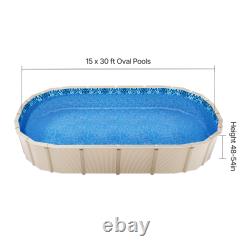 Uimoso Oval Pool Liner for 12x24ft/15x30ft/18x33ft Pools Overlap Style 54in Wall