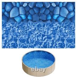 Uimoso15ft Round Overlap Pool Liner, 54in Wall, Durable Vinyl with Boulder Pattern