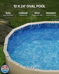 VEVOR 12 x 24 ft Oval Pool Liner, Unibead Above Ground Pool Liners, 52in Wall