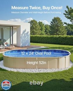 VEVOR 12 x 24 ft Oval Pool Liner, Unibead Above Ground Pool Liners, 52in Wall