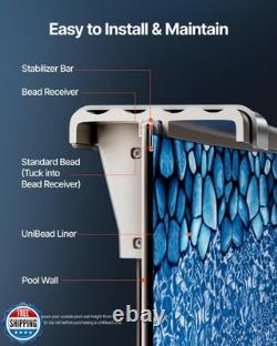 VEVOR 12 x 24 ft Oval Pool Liner, Unibead Above Ground Pool Liners, 52in Wall