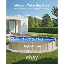 VEVOR 15 x 30 ft Oval Pool Liner, Overlap Style Above Ground Pool Liners, 48-to