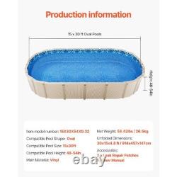 VEVOR 15 x 30 ft Oval Pool Liner, Overlap Style Above Ground Pool Liners, 48-to