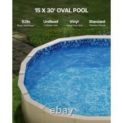 VEVOR 15 x 30 ft Oval Pool Liner, Unibead Above Ground Pool Liners, 52in Wall He