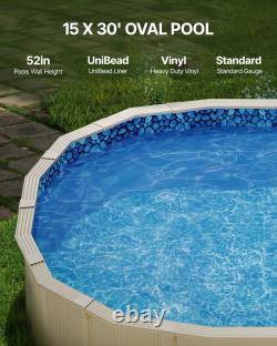 VEVOR 15 x 30 ft Oval Pool Liner, Unibead Above Ground Pool Liners, 52in Wall He