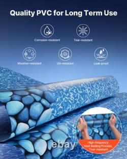 VEVOR 15ft Round Pool Liner Overlap 54in Wall Premium Vinyl Boulder Swirl