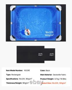 VEVOR 16x32ft Rectangle Pool Liner Pad Heavy Duty Thick Pool Mat Prevent