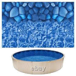 VEVOR 18ft Round Pool Liner Overlap 52in Wall Premium Vinyl Boulder Swirl