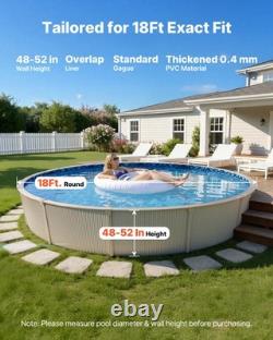 VEVOR 18ft Round Pool Liner Overlap 52in Wall Premium Vinyl Boulder Swirl