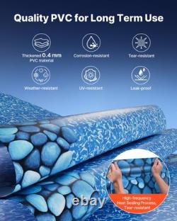 VEVOR 18ft Round Pool Liner Overlap 52in Wall Premium Vinyl Boulder Swirl