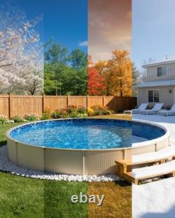 VEVOR 18ft Round Pool Liner Overlap 52in Wall Premium Vinyl Boulder Swirl
