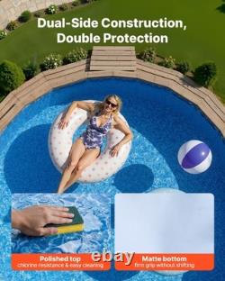 VEVOR 18ft Round Pool Liner Overlap 52in Wall Premium Vinyl Boulder Swirl