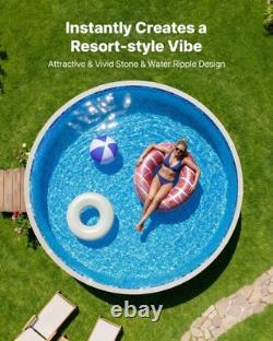 VEVOR 18ft Round Pool Liner Overlap 52in Wall Premium Vinyl Boulder Swirl