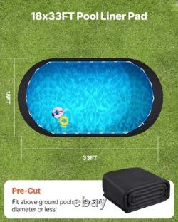 VEVOR 18x33 ft Oval Pool Liner Pad for Above Ground Pools Prevents Punctures