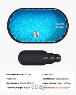 VEVOR 18x33 ft Oval Pool Liner Pad for Above Ground Pools Prevents Punctures