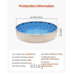 VEVOR 24-ft Round Above Ground Pool Liner, Unibead Pool Liners, Standard Gauge