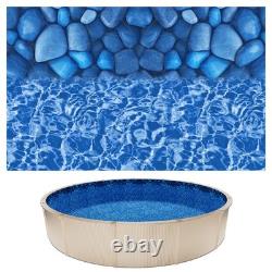 VEVOR 24ft Round Pool Liner Overlap 52in Wall Premium Vinyl Boulder Swirl