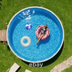 VEVOR 24ft Round Pool Liner Overlap 52in Wall Premium Vinyl Boulder Swirl