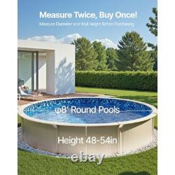 VEVOR 8-ft Round Above Ground Pool Liner, Overlap Pool Liners, Standard Gauge