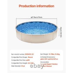 VEVOR 8-ft Round Above Ground Pool Liner, Overlap Pool Liners, Standard Gauge
