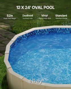 VEVOR Oval Pool Liner 12x24ft Duobead Style Pool Liner 52in Wall Height Durable