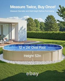 VEVOR Oval Pool Liner 12x24ft Duobead Style Pool Liner 52in Wall Height Durable