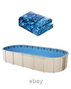 VEVOR Oval Pool Liner 15x30ft Overlap Style Pool Liner 54in Wall Height Durable