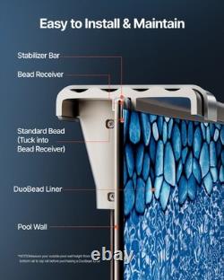 VEVOR Oval Pool Liner 18x33ft Duobead Style Pool Liner 52in Wall Height Durable
