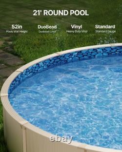 VEVOR Round Pool Liner 21ft Duobead Style Pool Liner 52in Wall Height Durable