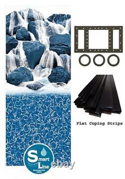 Waterfall Overlap Swimming Pool Liner with Coping Strips (Choose Size & Gauge)